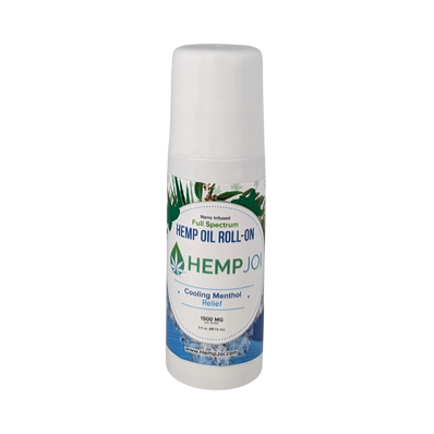 Hemp Joi Roll-On Relief – 1500 mg Nano-Infused Full Spectrum Hemp Oil – Cooling Menthol – 3 fl oz