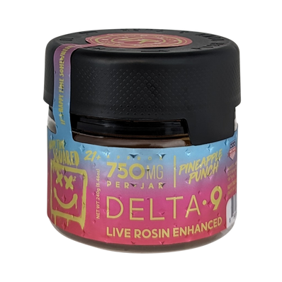 Happy Time Squared Delta 9 Gummies – Indica – Pineapple Punch – 750 mg Total – Relaxation + Sleep Support