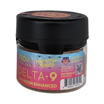 Happy Time Squared Delta 9 Gummies – Indica – Pineapple Punch – 750 mg Total – Relaxation + Sleep Support