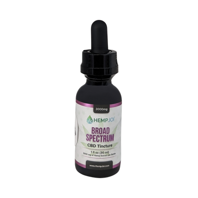 Hemp Joi Broad Spectrum CBD Tincture – 3000 mg Hemp Extract – 1 fl oz (30 mL) – THC-Free Sublingual Relief