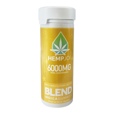 Hemp Joi 6000mg Super Blend Gummies – 30 Count Jar – Delta 8, Delta 9, HHC, THC-P & Live Resin – Indica Edibles – 5.8 oz