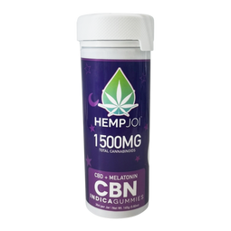 Hemp Joi CBD + CBN + Melatonin Gummies – 1500mg Total Cannabinoids – Indica Sleep Edibles – 30 Count Jar – 5.8 oz