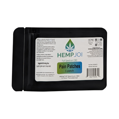 Hemp Joi Full Spectrum CBD Pain Patch – 60 mg CBD – 72-Hour Transdermal Relief – 1 Count