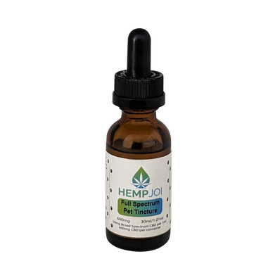 Hemp Joi Full Spectrum Pet CBD Tincture – 600 mg CBD per Bottle – 1.01 fl oz (30 mL) – 20 mg CBD per Serving