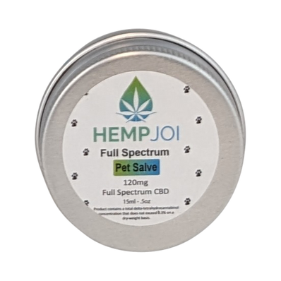 Hemp Joi Full Spectrum CBD Pet Salve – 120 mg CBD – 15 mL – All-Natural Topical for Pets