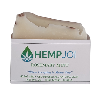Hemp Joi CBD Rough Cut Soap – 40mg CBD – 5 oz – All-Natural CBD-Infused Bar – Choose Your Scent: Lavender Litsea or Rosemary Mint
