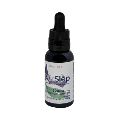 PurSlep Full Spectrum Sleep Tincture – 1500 mg CBD – 50 mg Per Serving – 30 mL – Natural Sleep Formula