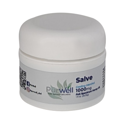 Purwell Full Spectrum Hemp Salve – 1000 mg CBD – Cooling Menthol Topical Lotion – 1 fl oz