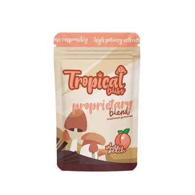 Tropical Bliss Mushroom Gummies – 10 Count – Psilocybin-Like Effects – Choose Your Flavor: White Peach, Pineapple, Mango, Sour Apple, or Blue Raspberry